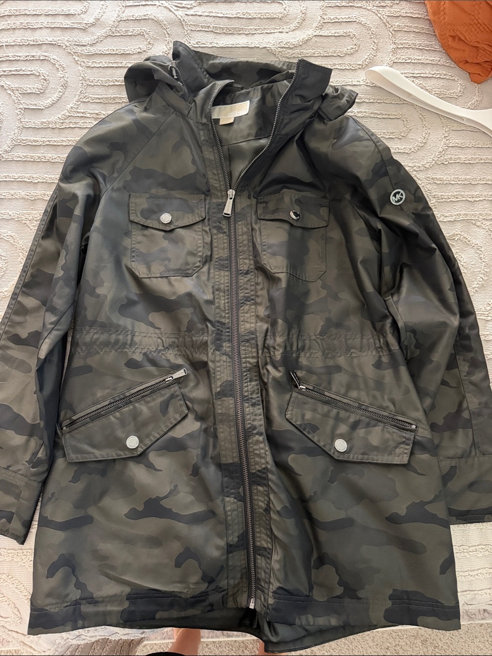 Michael Kors Green & Black Camo Hooded Jacket